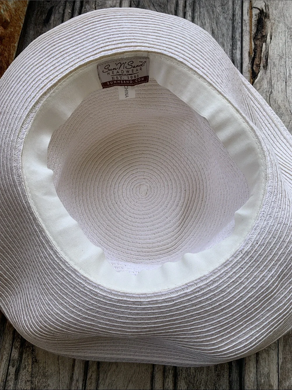 Sun N’ Sand Clara Tie Women’s Wide Brim Straw Sun Hat - Cream